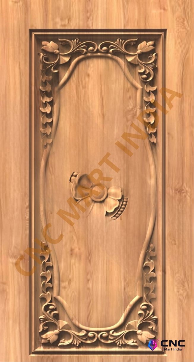 GSK EMBOSSING - EMD-100 Elegant Floral Motif Carved Door 3D Model